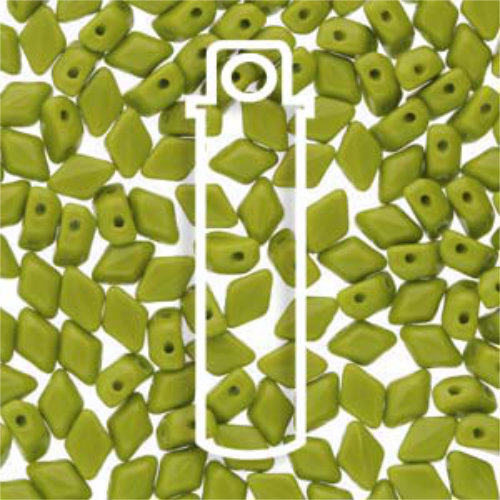 Mini Gem Duo 6mm x 4mm - GD6453410 - Opaque Green - 8.5gm Tube