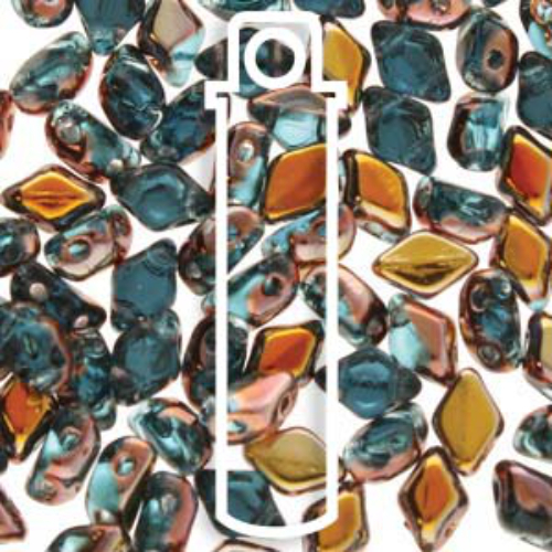 Mini Gem Duo 6mm x 4mm - GD6460020-27101 - Aquamarine Capri Gold - 8.5gm Tube