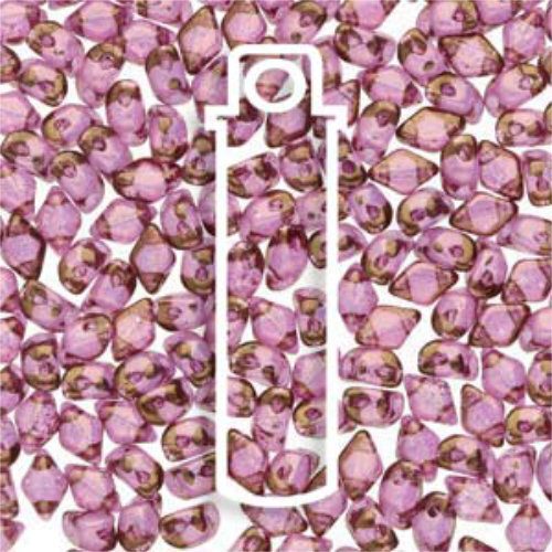 Mini Gem Duo 6mm x 4mm - GD6400030-14496 - Crystal Violet Luster - 8.5gm Tube