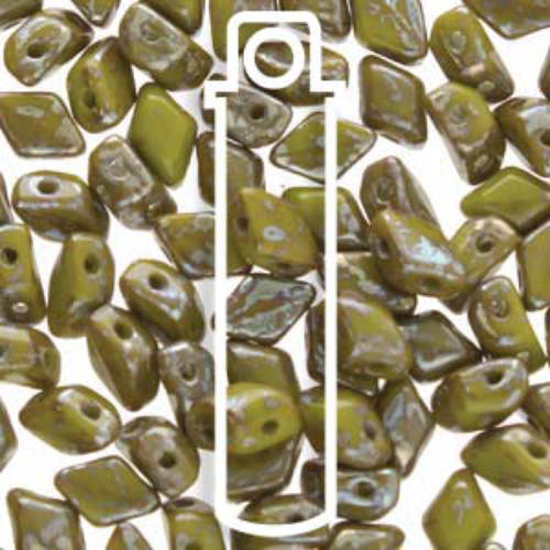 Mini Gem Duo 6mm x 4mm - GD6453410-43500 - Opaque Green Rembrandt - 8.5gm Tube