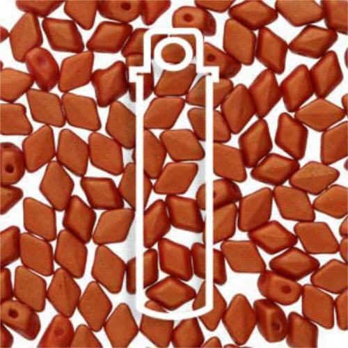 Mini Gem Duo 6mm x 4mm - GD6402010-24102 - Gold Shine Orange - 8.5gm Tube