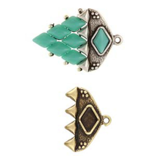 Kipos IV - Gem Duo Bead Ending - Antique Brass CYM-GD-013807-AB