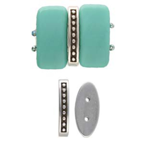 Lalaria - Carrier Bead Bead Substitute - Antique Silver  CYM-CAR-013801-SP