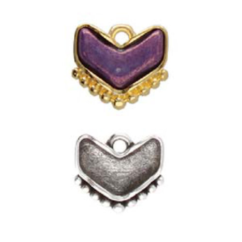 Ramos - Chevron Duo Pendant Setting - Antique Silver  CYM-CHV-013979-SP