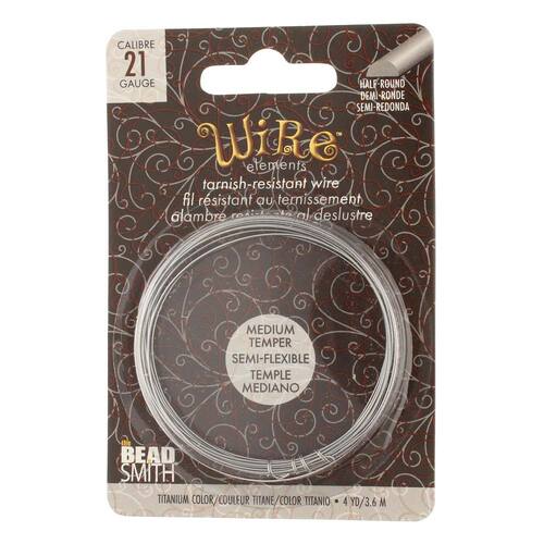 Tarnish Resistant Medium Temper Vintage Bronze 21 Gauge Half Round Wire - 7yd / 6.4m Spool - NTW21HR-VW-7