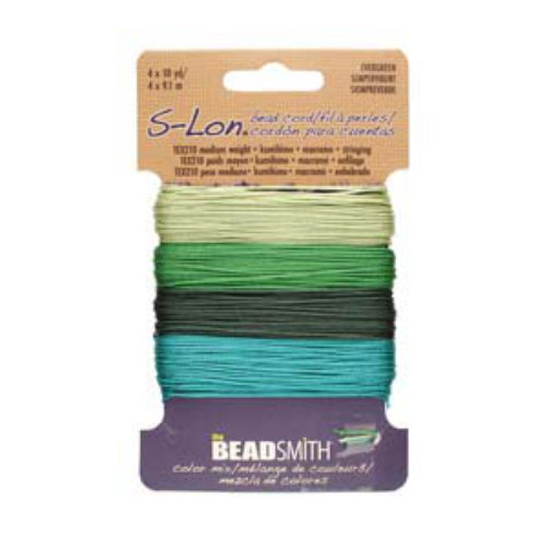 S-Lon Standard Twist Bead / Macrame Cord (TEX210) - Ever Green Mix - 10yd - SLBC103-CD