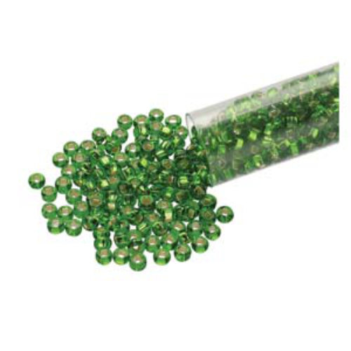 Preciosa 6/0 Rocaille Seed Beads - SB6-57120 - Silver Lined Medium Green - 20gm Tube