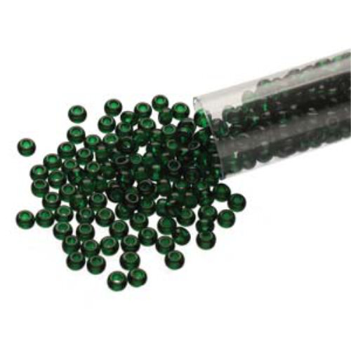 Preciosa 8/0 Rocaille Seed Beads - SB8-50150 - Transparent Dark Green - 22gm Tube
