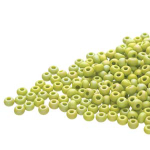 Preciosa 8/0 Rocaille Seed Beads - SB8-54430M - Matte Opaque Olive AB - 22gm Tube