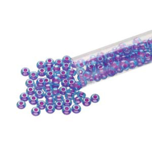 Preciosa 8/0 Rocaille Seed Beads - SB8-61016 - Pink Lined Aqua - 22gm Tube