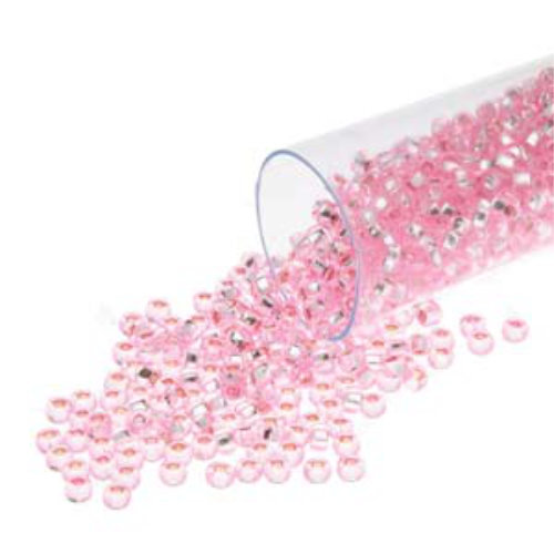 Preciosa 8/0 Rocaille Seed Beads - SB8-18273 - Silver Lined Dyed Pink - 22gm Tube