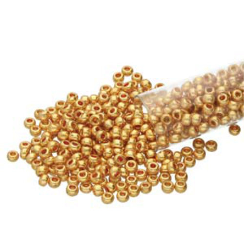 Preciosa 8/0 Rocaille Seed Beads - SB8-18304 - Metallic Gold - 22gm Tube