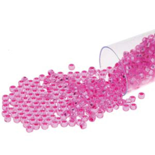 Preciosa 11/0 Rocaille Seed Beads - SB11-18277 - Silver Lined Dyed Fuchsia - 24gm Tube