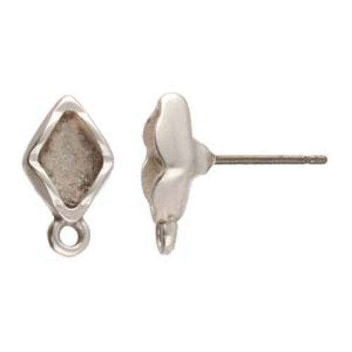 Fyriplaka - Gem Duo Earrings - Pair - Antique Silver  CYM-GD-014008-SP