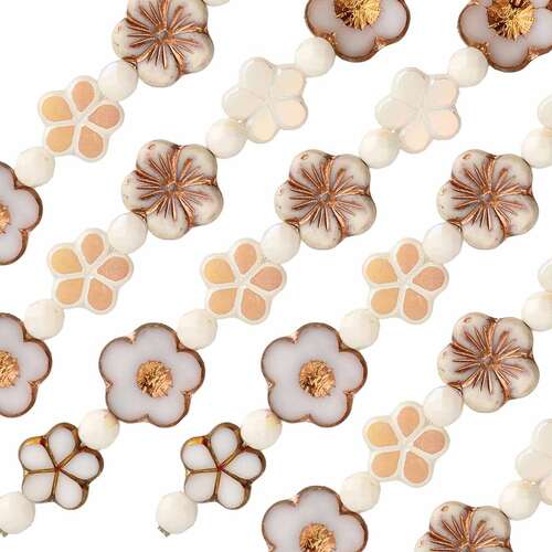 Czech Table Cut Glass Bead Strand - Winter Garden Mix - TCMIX-014