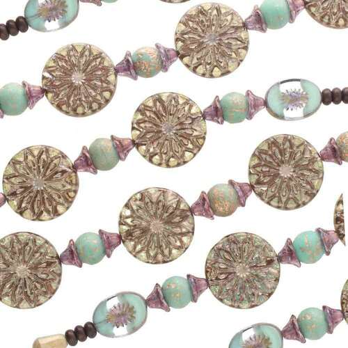 Czech Table Cut Glass Bead Strand - Bronze Sunburst Mix - TCMIX-022