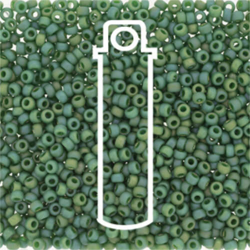 Miyuki 11/0 Rocaille Bead - 11-94699 - Frost Opaque Glaze Rainbow  Green - 8.5gm Tube