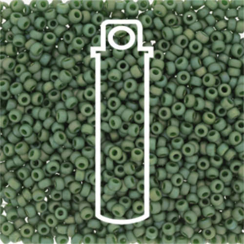 Miyuki 11/0 Rocaille Bead - 11-94700 - Frost Opaque Glaze Rainbow  Shamrock - 8.5gm Tube