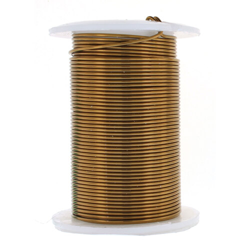 Tarnish Resistant Medium Temper Antique Brass 18 Gauge Round Wire - 10yd / 9m Roll - Box of 12 - NC-NTW18AB