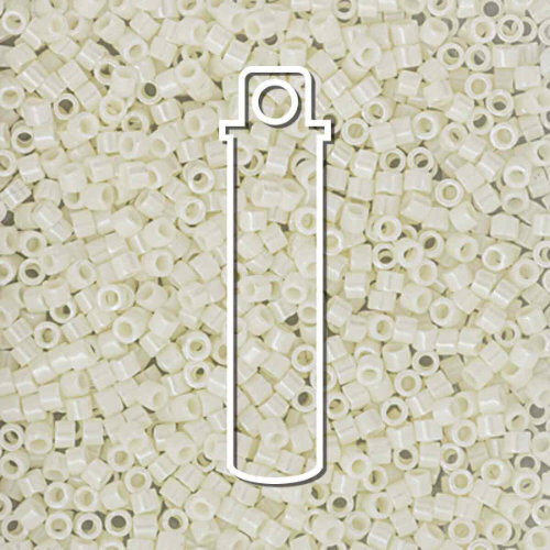 Miyuki 11/0 Delica Bead - DB2402 - Shiny White - 7.2gm Tube