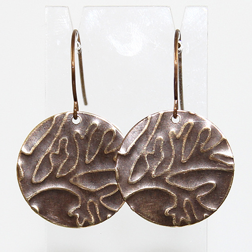 Etched Brass Earrings - Forest Foilage