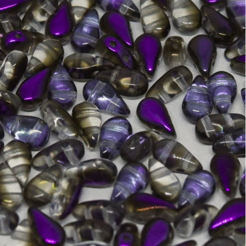 3mm x 6mm Drop Duo Bead - 2 Hole - Crystal Azuro - 00030-22201 - 30 Piece Bag