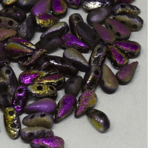 3mm x 6mm Drop Duo Bead - 2 Hole - Crystal Sliperit Full Etched - 00030-29583 - 30 Piece Bag