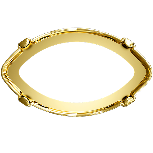 4775-S - 18mm x 10.5mm  - Gold Plated - Eye Fancy Stone 2 Hole Sewing Setting - Loose Crystal