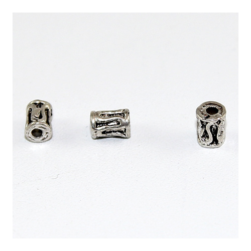 Swirl Tube Small Spacer Bead - Antique Silver