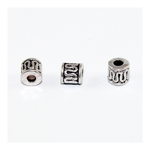 Swirl Tube Medium Spacer Bead - Antique Silver