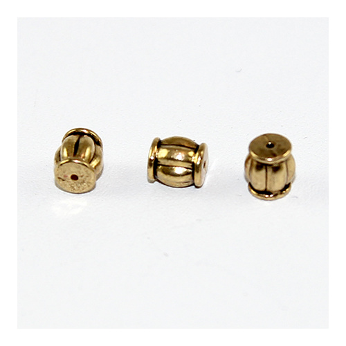 Striped Barrel Spacer Bead - Antique Gold