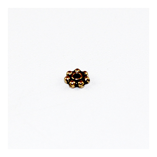 4mm Daisy Spacer Bead - Antique Gold