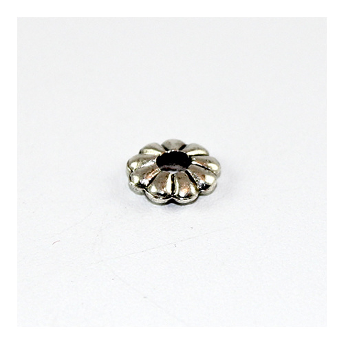 Flat Flower Spacer - Antique Silver