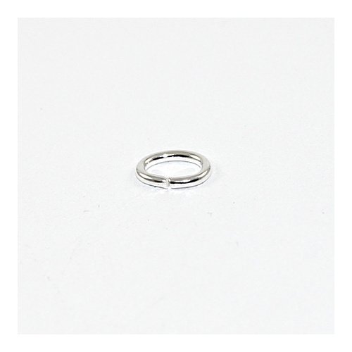 6mm x 8mm Oval Jump Rings - Brass Base - Silver