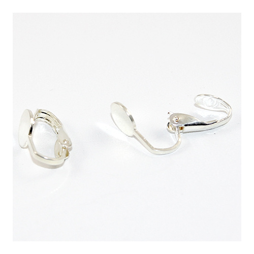 8mm Pad Clip on Earring - Pair - Silver