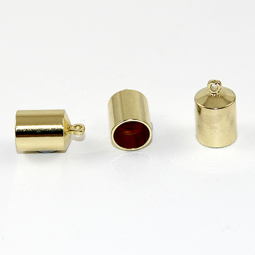 9mm Brass Cord End - Glue in - Gold