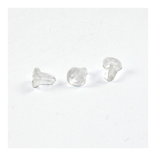 Stud Earring Back - Rubber - Pair - Clear