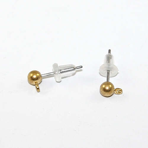 4mm Ball Post with Drop - Brass Ball & Surgical Steel Post