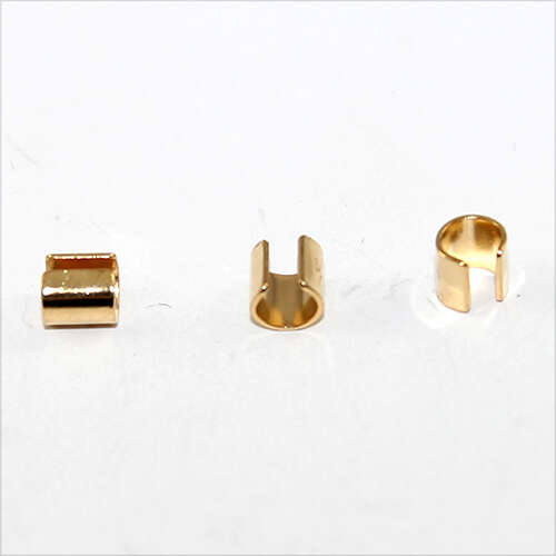 Round Leather Crimp (no hole) - Gold