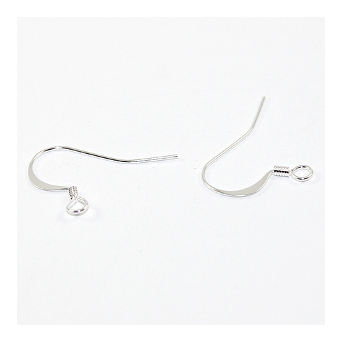 French Hook with Spring - Small - Pair - Silver