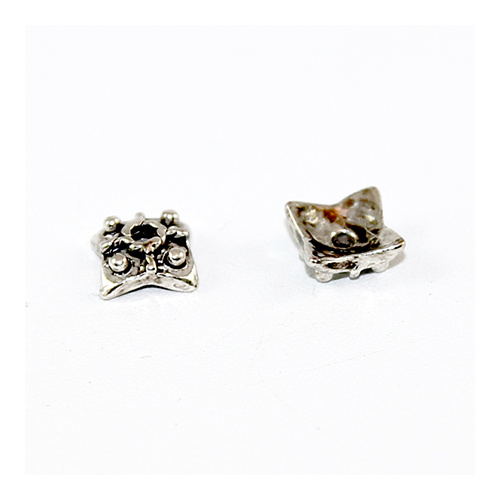 Lantern Bead Cap - Antique Silver
