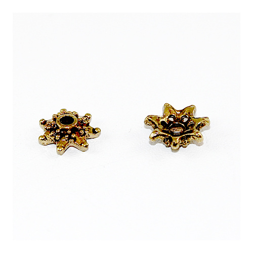 8 Point Bead Cap - Antique Gold
