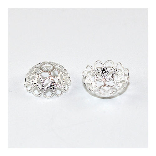 Lace Bowl Bead Cap - Silver