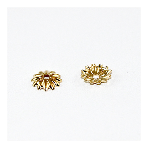Corrugated Small Bead Cap - Gold