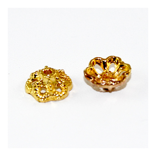 6 Point Flower Bead Cap - Gold