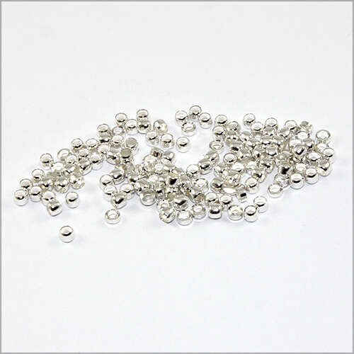 Micro Brass Crimps –  2mm - Silver - Pack of 100