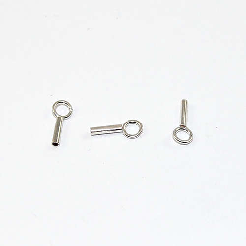 Crimp Tube with Loop - Silver