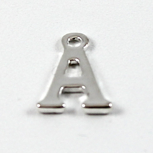 Letter "A" Charm - Silver Plate
