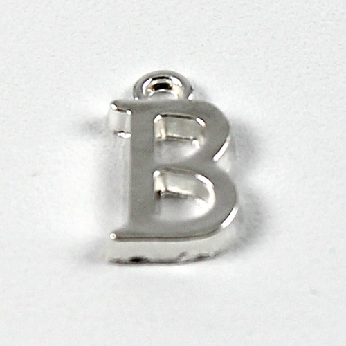 Letter "B" Charm - Silver Plate