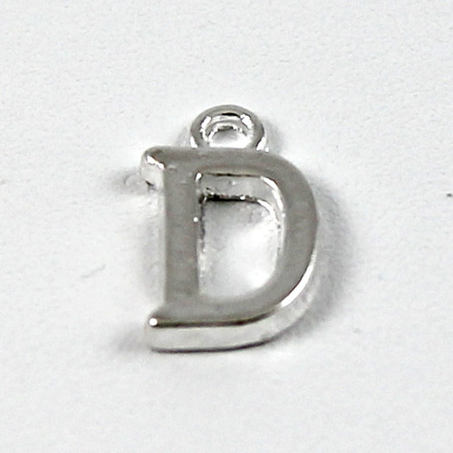 Letter "D" Charm - Silver Plate